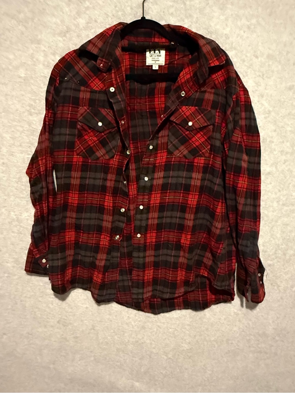 Ely Cattleman Red and Black Plaid Shirt
